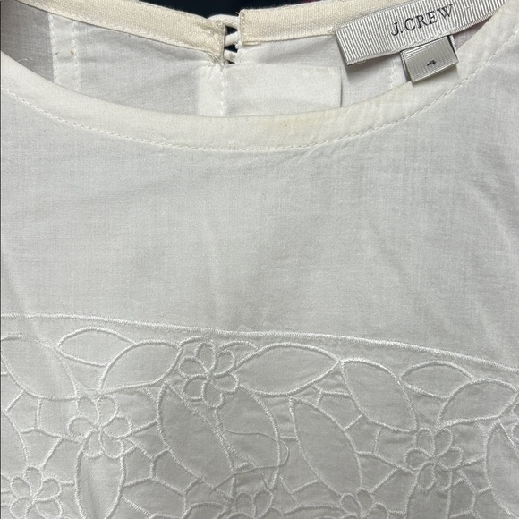 NWT J.Crew Floral Eyelet Top Size 4 White C1380 ($98) - Picture 8 of 8